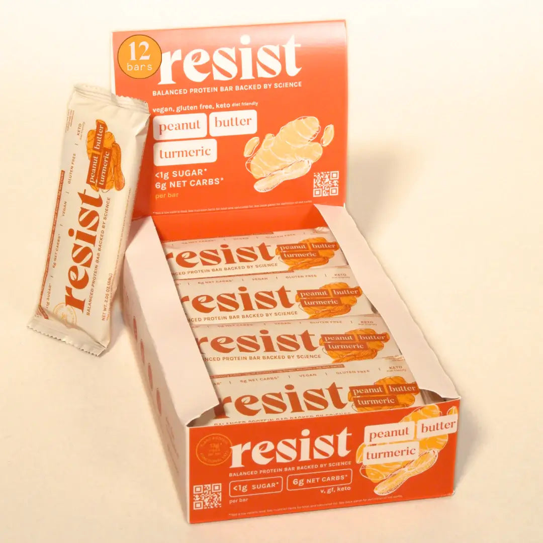 Resist bars peanut butter turmeric box of 12